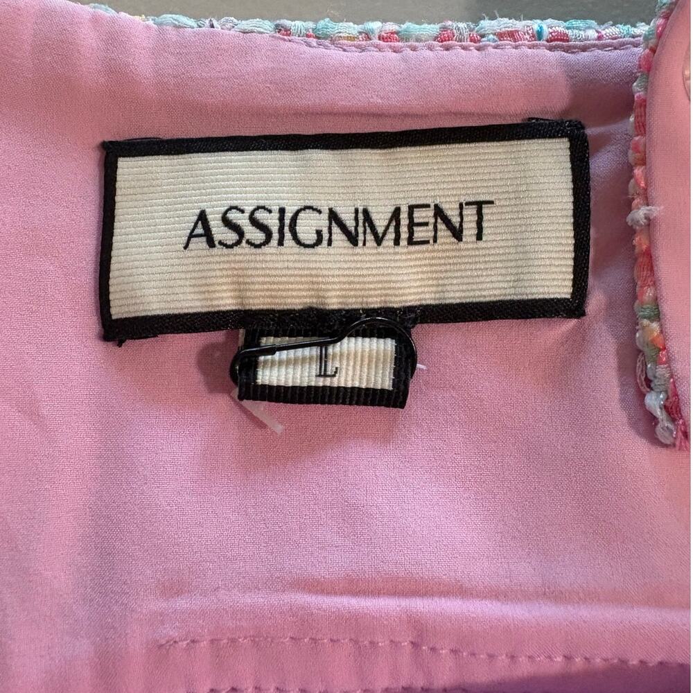 Assignment Revolve Multi Sprikles Maribel Tweed Mini Dress Size L - Picture 5 of 7